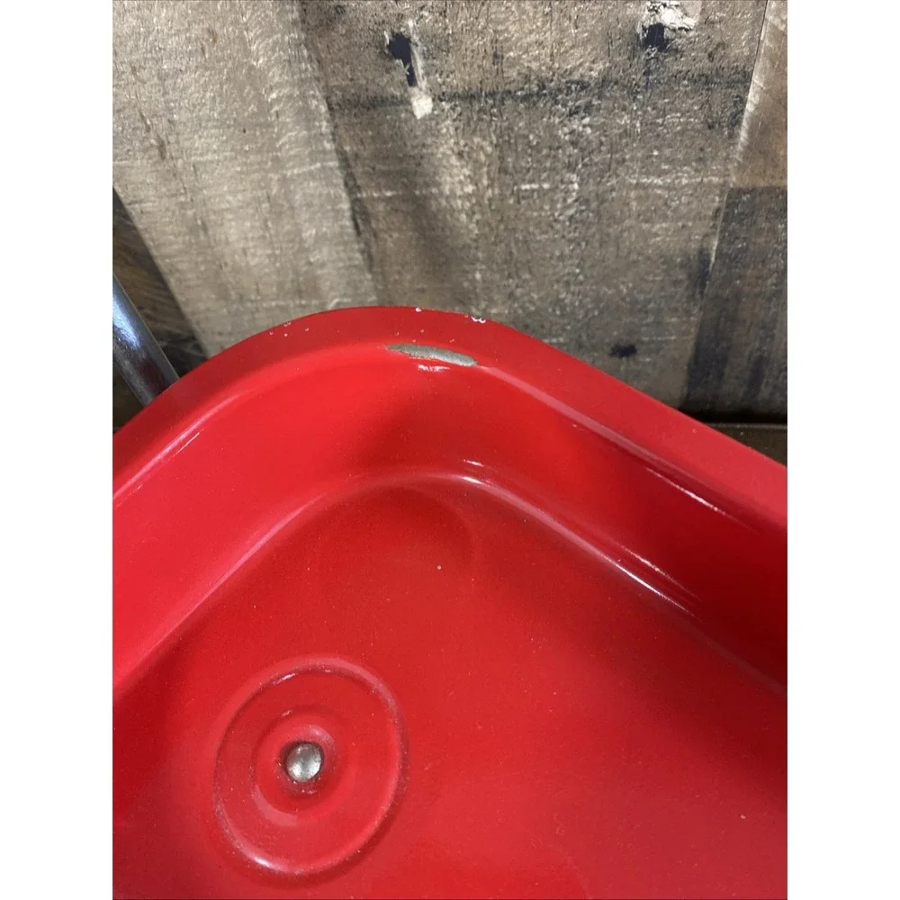 Vintage Little Red‎ Small Metal Kids Toy Wagon Cart Puller 12.4 X 7.4